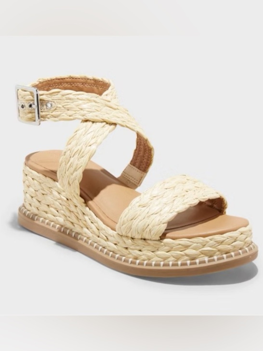 Universal Thread Cream Woven Espadrille Platform Sandal